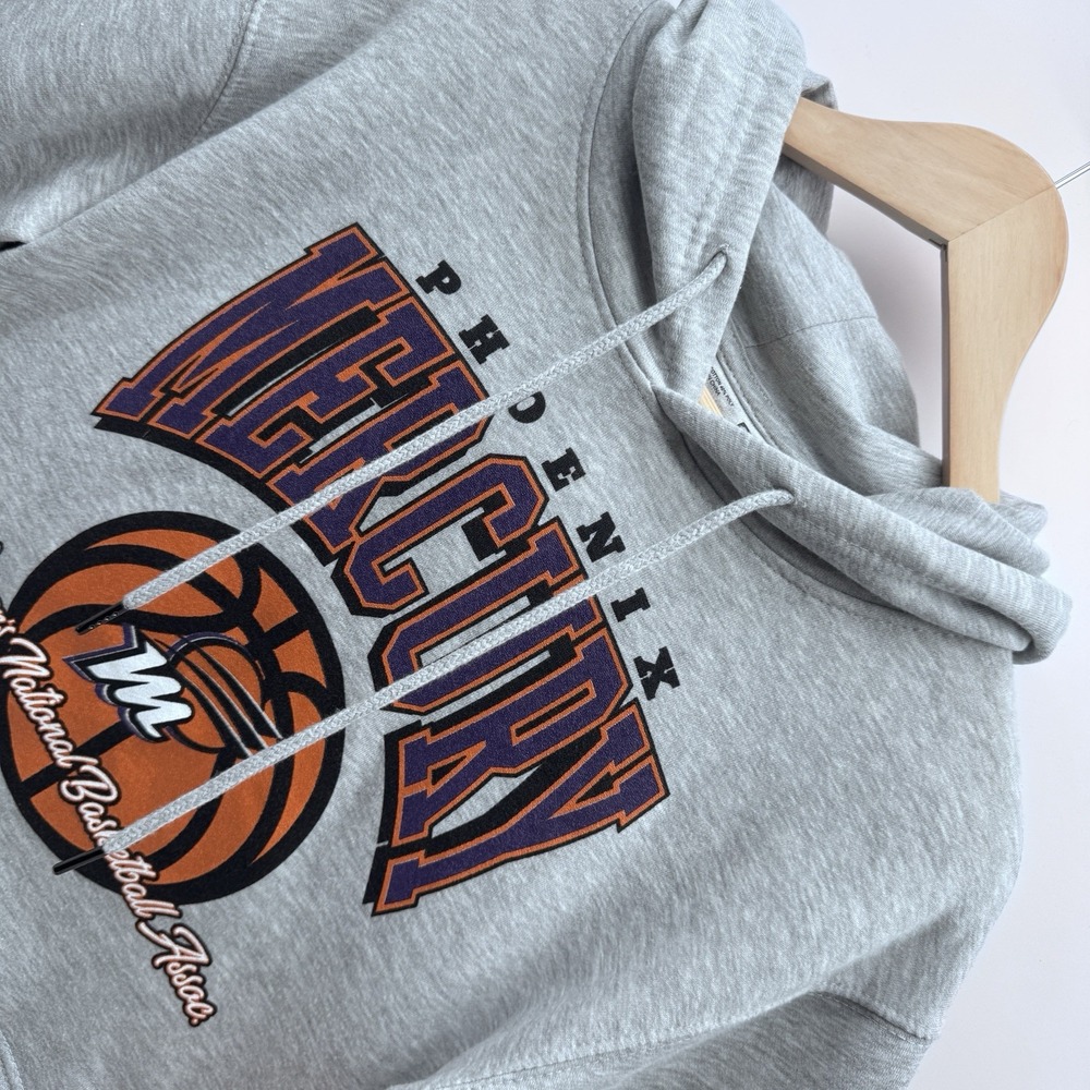 WNBA Phoenix Mercury Women's Cropped Hoodie Sweatshirt Heather Grey Size S